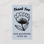 BOLD BLOOM BESTELLING BEDANKT Minimal Bloem QR cod Visitekaartje (Voorkant)