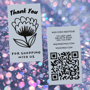 BOLD BLOOM BESTELLING BEDANKT Minimal Bloem QR cod Visitekaartje