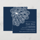 Bold Bloom Navy Blue Bridal Shower Kaart (Voorkant / Achterkant)