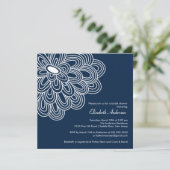 Bold Bloom Navy Blue Bridal Shower Kaart (Staand voorkant)