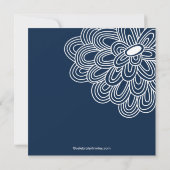 Bold Bloom Navy Blue Bridal Shower Kaart (Achterkant)