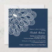 Bold Bloom Navy Blue Bridal Shower Kaart (Voorkant)