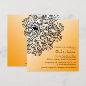 Bold Bloom Oranje en Black Bridal Shower Invitatio Kaart (Voorkant / Achterkant)