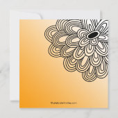 Bold Bloom Oranje en Black Bridal Shower Invitatio Kaart (Achterkant)
