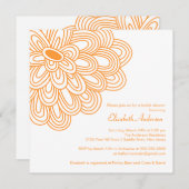 Bold Bloom Oranje en White Bridal Shower Invitatio Kaart (Voorkant / Achterkant)
