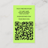 BOLD BLOOM ORDER BEDANKT Minimal Floral QR code Visitekaartje (Achterkant)