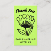 BOLD BLOOM ORDER BEDANKT Minimal Floral QR code Visitekaartje (Voorkant)