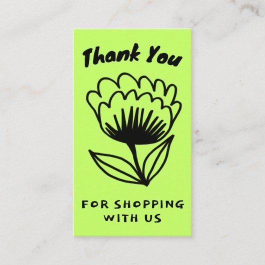 BOLD BLOOM ORDER BEDANKT Minimal Floral QR code Visitekaartje (Voorkant)