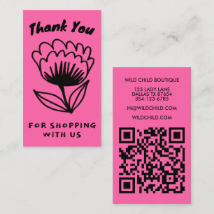 BOLD BLOOM ORDER BEDANKT Minimal Floral QR code Visitekaartje