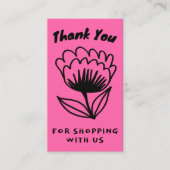 BOLD BLOOM ORDER BEDANKT Minimal Floral QR code Visitekaartje (Voorkant)