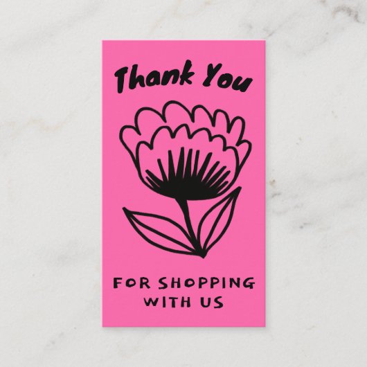 BOLD BLOOM ORDER BEDANKT Minimal Floral QR code Visitekaartje (Voorkant)