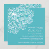 Bold Bloom Turquoise Bridal Shower Kaart (Voorkant / Achterkant)