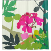 Bold Blooming Geraniums Bloemist Modern Douchegordijn (Voorkant)