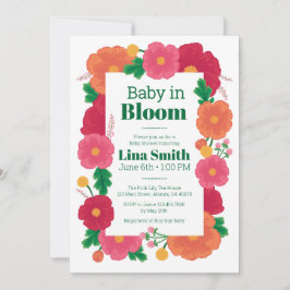 Bold Blooms Baby shower Uitnodiging