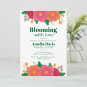 Bold Blooms Bruids Douche Uitnodiging (Staand voorkant)