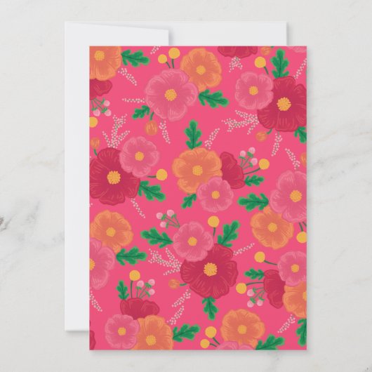 Bold Blooms Bruids Douche Uitnodiging (Achterkant)