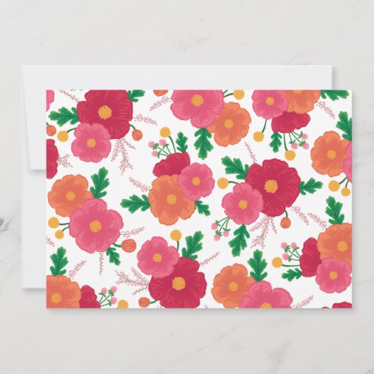 Bold Blooms Geboorteaankondiging Aankondiging (Achterkant)