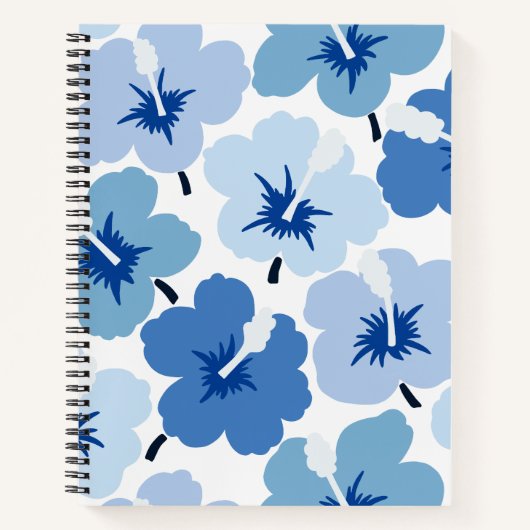 Bold Blooms Scribbles Blauw Notitieboek (Voorkant)