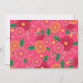 Bold Blooms vrijgezellenfeest uitnodiging (Achterkant)