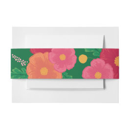 Bold Blooms Wedding Invitation Belly Band Uitnodigingen Wikkel