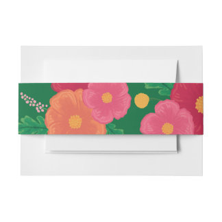 Bold Blooms Wedding Invitation Belly Band Uitnodigingen Wikkel