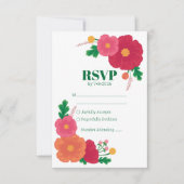 Bold Blooms Wedding RSVP Kaart (Voorkant)