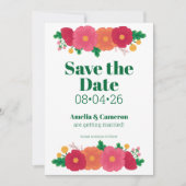 Bold Blooms Wedding Sla de datum op Save The Date (Voorkant)