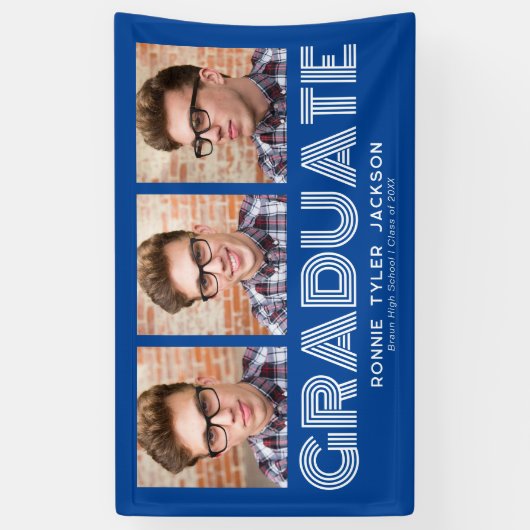 Bold Blue 3 Afstuderen Afstuderen banner (Verticaal)