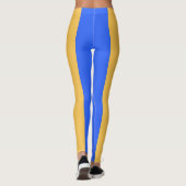 Bold Blue and Gold Wide Vertical Stripe Pattern Leggings (Achterkant)