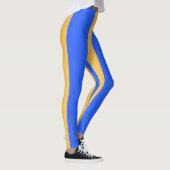Bold Blue and Gold Wide Vertical Stripe Pattern  Leggings (Rechts)