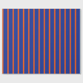 Bold Blue and Orange Spaced Stripes Vertical Cadeaupapier (Vlak)