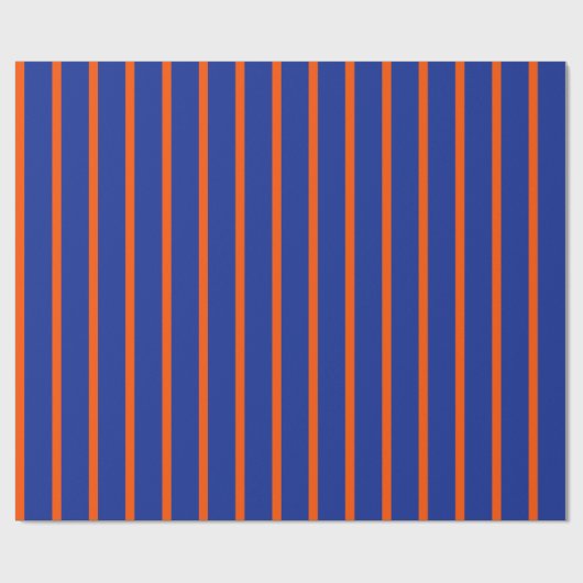 Bold Blue and Orange Spaced Stripes Vertical Cadeaupapier (Vlak)