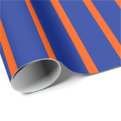 Bold Blue and Orange Spaced Stripes Vertical Cadeaupapier (Rol Hoek)