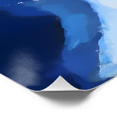 Bold Blue and Yellow Abstract Flow Perfect Poster (Hoek)