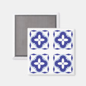 Bold blue azulejo magneet (Voorkant / Achterkant)