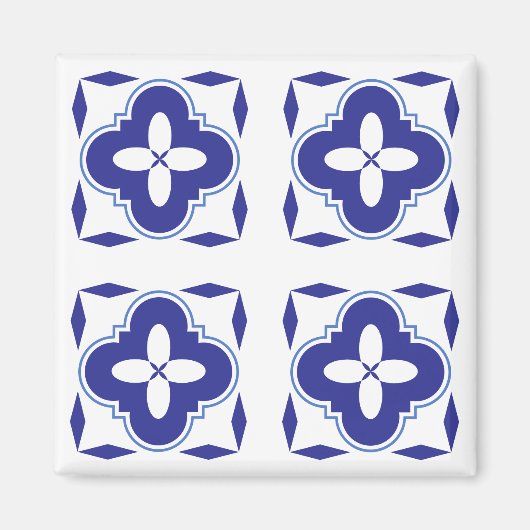Bold blue azulejo magneet (Voorkant)