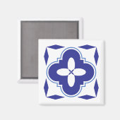 Bold blue azulejo magnet (Voorkant / Achterkant)