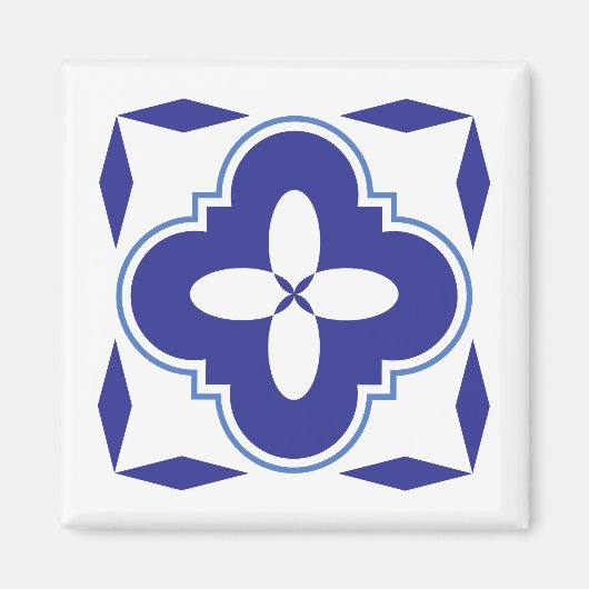Bold blue azulejo magnet (Voorkant)