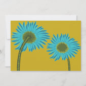 Bold Blue Daisy Art op mosterdgele achtergrond Kaart (Voorkant)