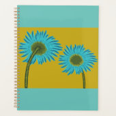 Bold Blue Daisy Art op mosterdgele achtergrond Planner (Voorkant)