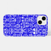 Bold Blue Doodle Pattern iPhone Case iPhone Hoesje (Achterkant horizontaal)