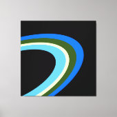 Bold Blue Green Black Saturn's Ringmeeslepen Canvas Afdruk (Voorkant)