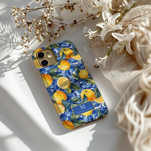 Bold Blue Italian Positano Lemon Case-Mate iPhone Case
