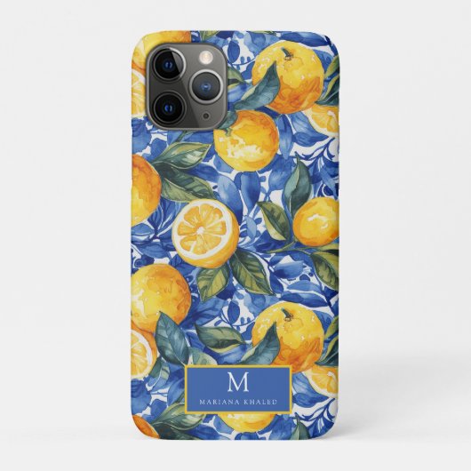 Bold Blue Italian Positano Lemon Case-Mate iPhone Case (Achterkant)
