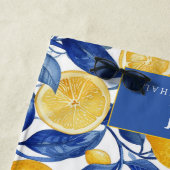 Bold Blue Italian Positano Lemon Strandlaken (In situ)