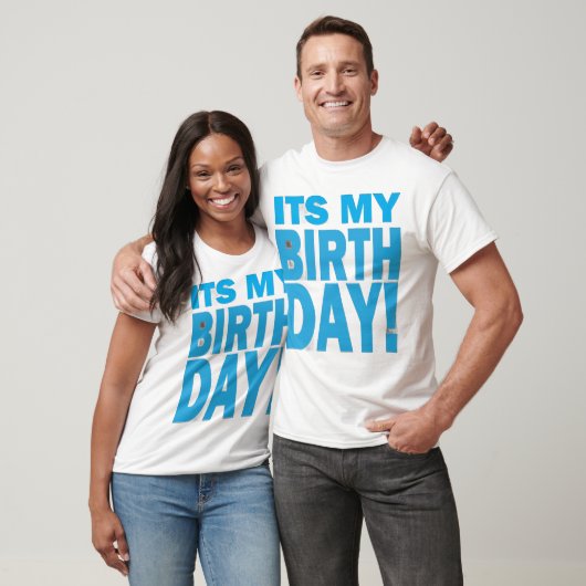 Bold Blue It's My Birthday Design T-shirt (Unisex)