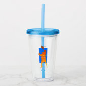 Bold Blue Modern Tech Afstuderen Acryl Drinkbeker (Voorkant)