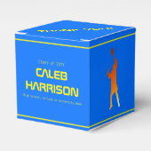 Bold Blue Modern Tech Afstuderen Bedankdoosjes (Voorkant Zijde)