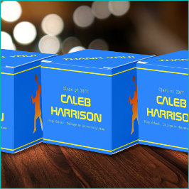 Bold Blue Modern Tech Afstuderen Bedankdoosjes