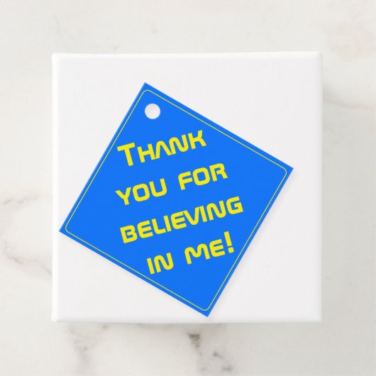 Bold Blue Modern Tech Afstuderen Bedankjes Labels (In situ)